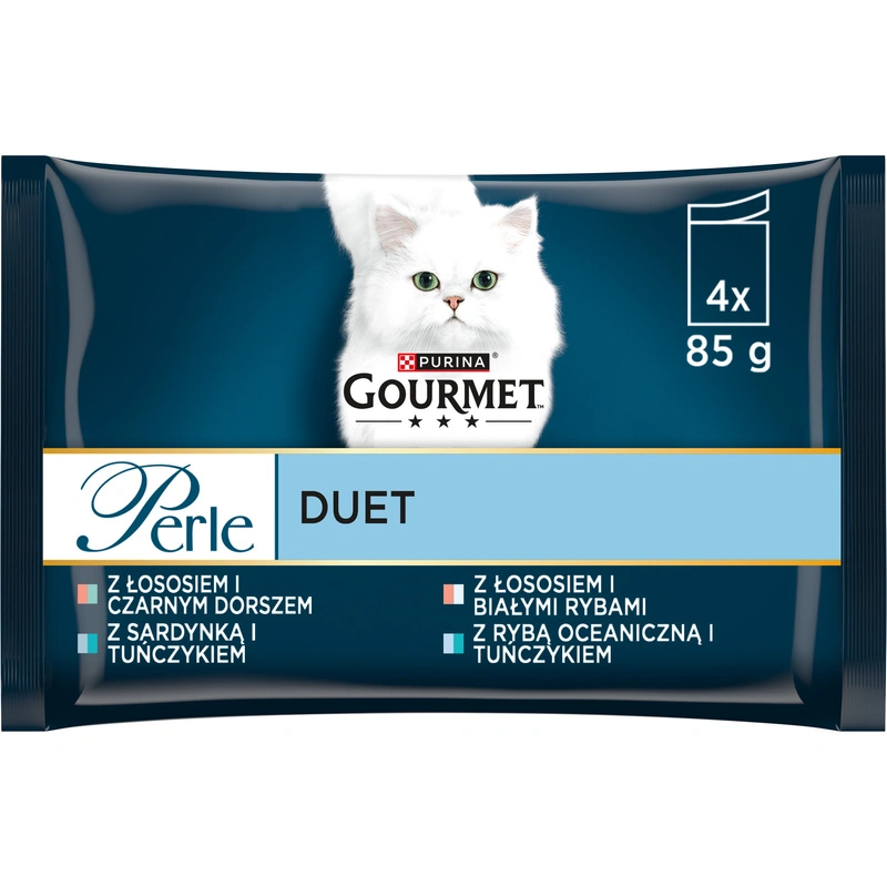 Purina Gourmet Perle Skin & Coat mix smaków w sosie adult 85 g × 4