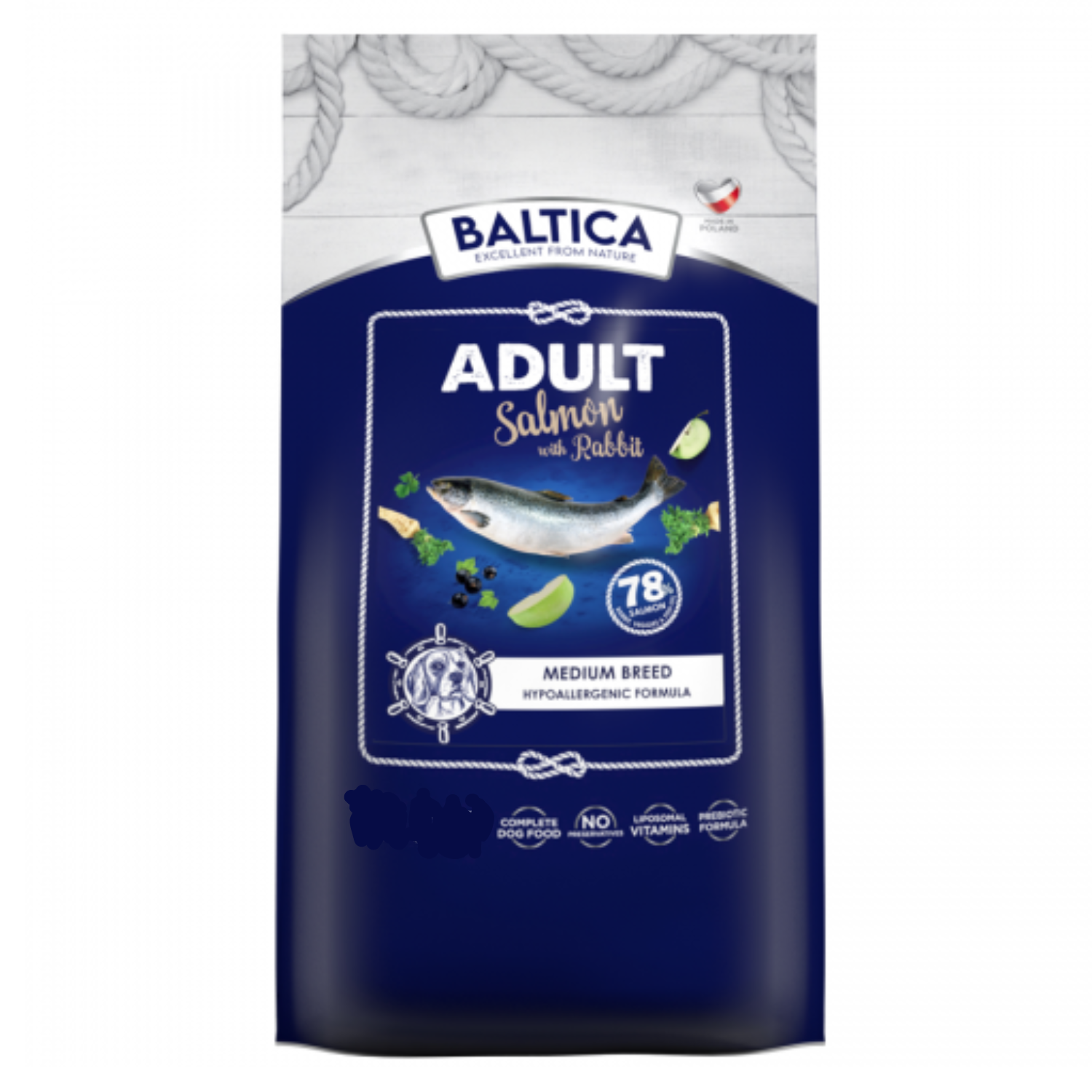 Baltica Excellent królik, łosoś adult średnie rasy 3 kg