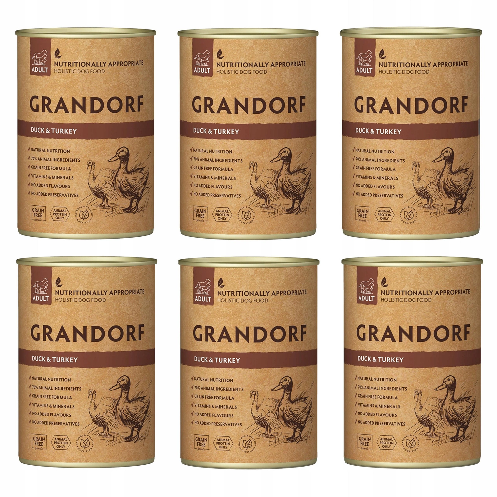 Grandorf indyk, kaczka 400 g × 6