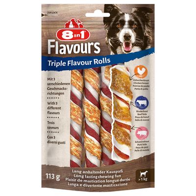 8in1 Triple Flavour cielęcina, kurczak, wieprzowina, wołowina adult 113 g × 3