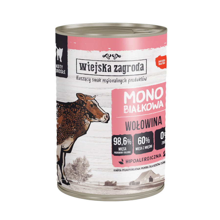 Wiejska Zagroda Mono wołowina adult 400 g