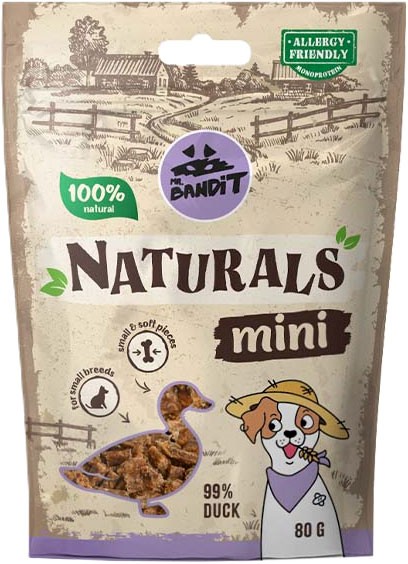 Mr. Bandit Naturals kaczka małe rasy 80 g