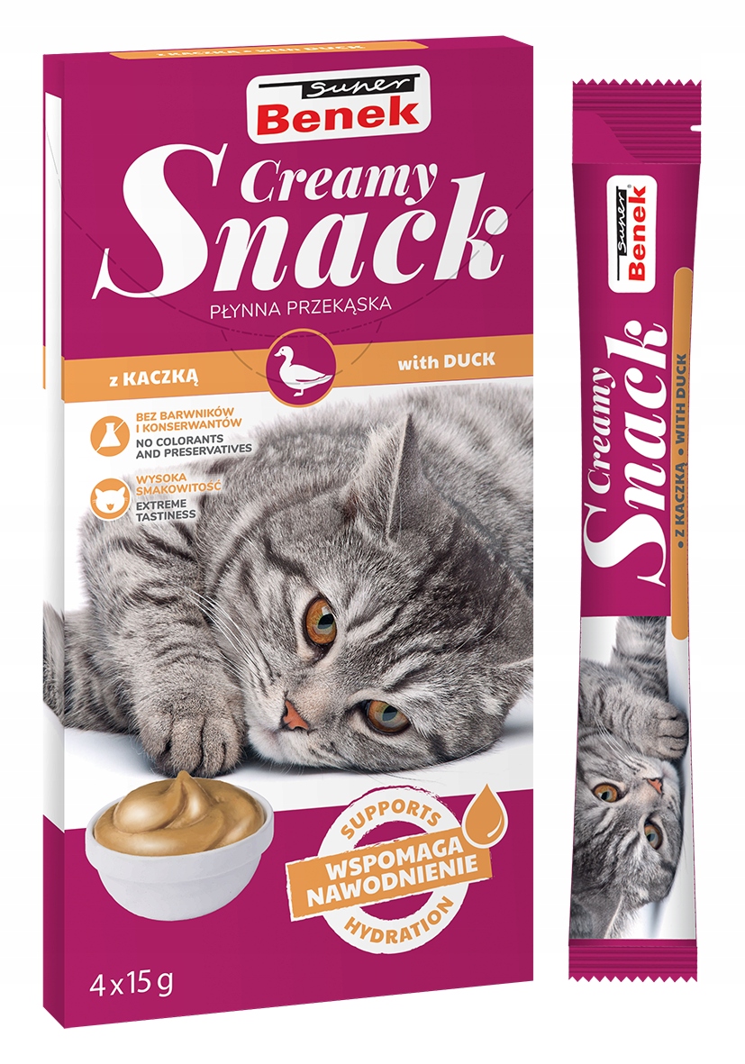 Super Beno Creamy Snack kaczka 15 g × 4