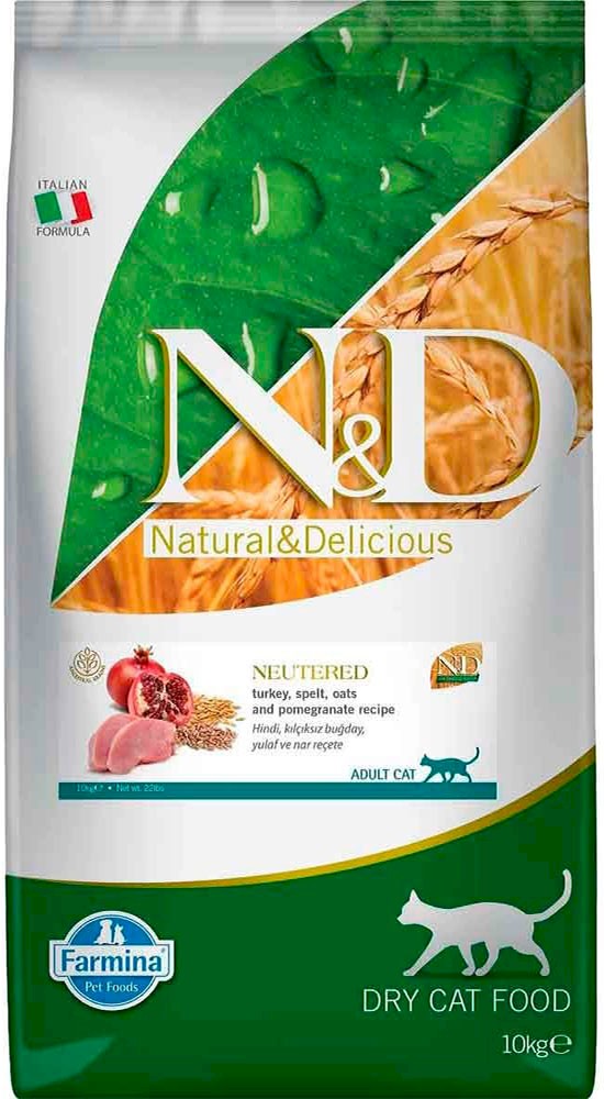 Farmina Natural & Delicious Sterilised indyk z orkiszem i owsem adult 10 kg