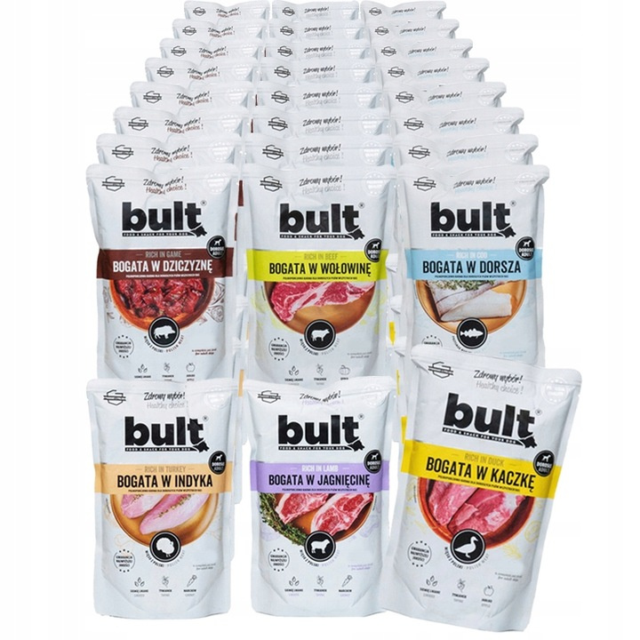 Bult dorsz, dziczyzna, indyk, jagnięcina, kaczka, wołowina adult 100 g × 48