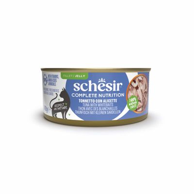 Schesir Complete Nutrition tuńczyk z białą rybą w galaretce adult 140 g × 24