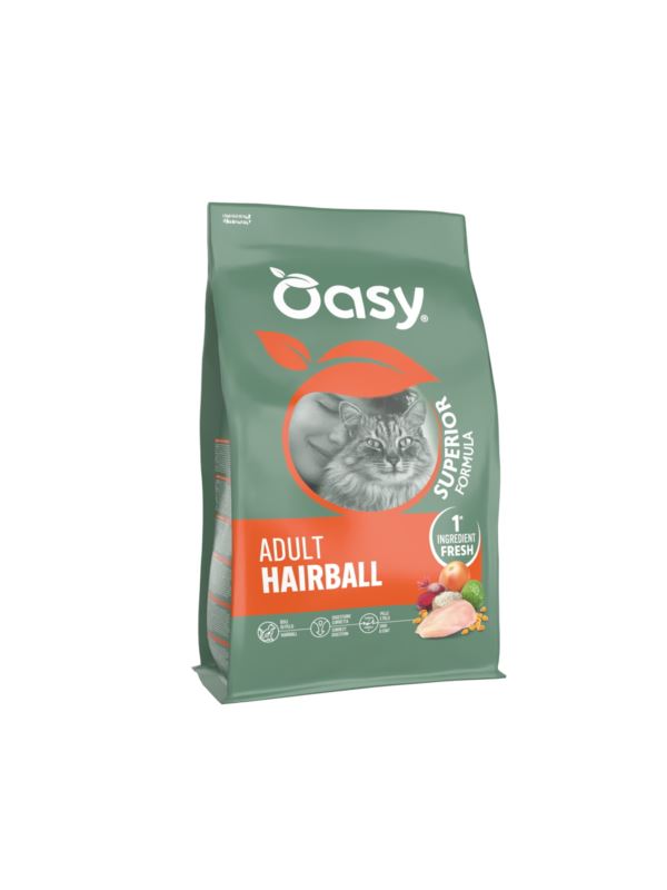 Oasy Lifestage Hairball kurczak adult 1,5 kg
