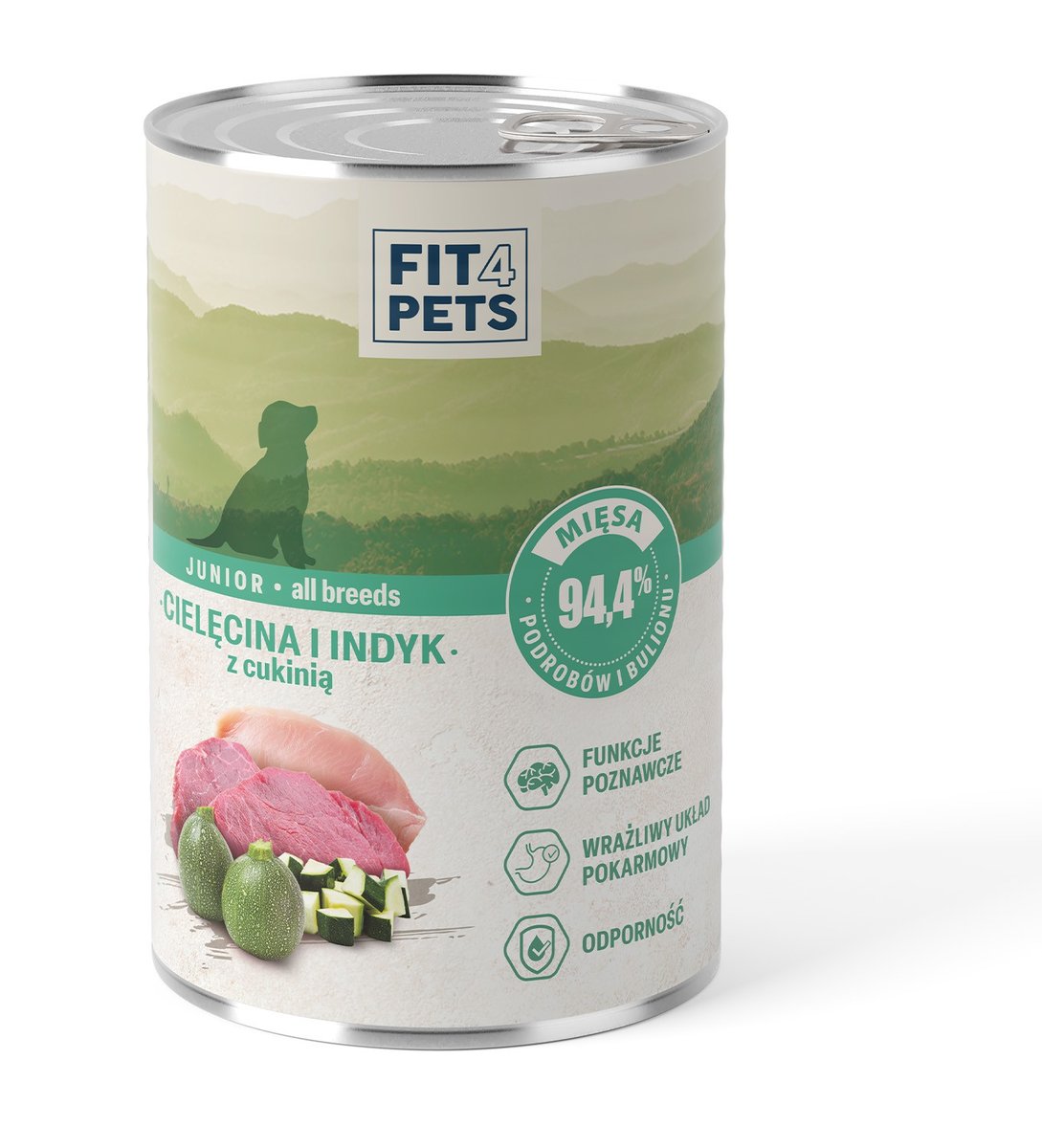 Fit4Pets cielęcina, indyk puppy 400 g