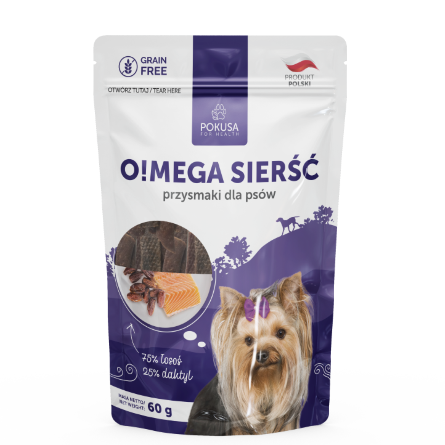 Pokusa O!mega sierść łosoś 60 g