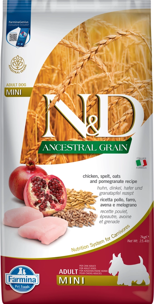 Farmina N&D Ancestral Grain kurczak adult małe rasy 7 kg