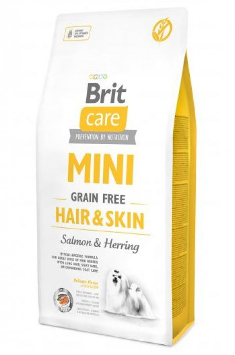 Brit Care Mini Hair & Skin łosoś, śledź adult małe rasy 7 kg