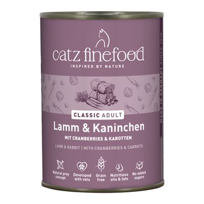 Catz Finefood Classic Adult jagnięcina, królik 400 g × 6