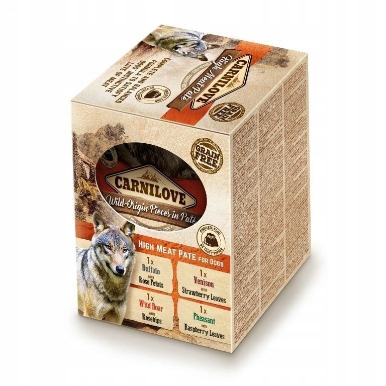 Carnilove Meat Pate bawół, bażant, dziczyzna, dzik adult 300 g × 4
