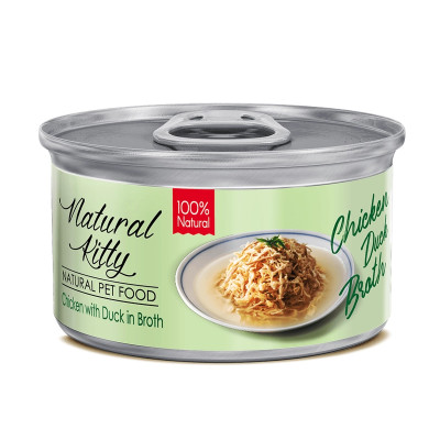 Natural Kitty BROTH kaczka, kurczak z ananasem w bulionie 80 g