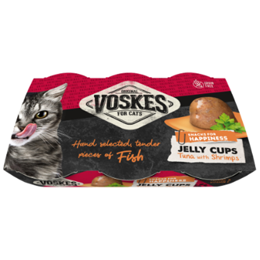 Voskes Jelly Cups tuńczyk, krewetki w galaretce adult 25 g × 6