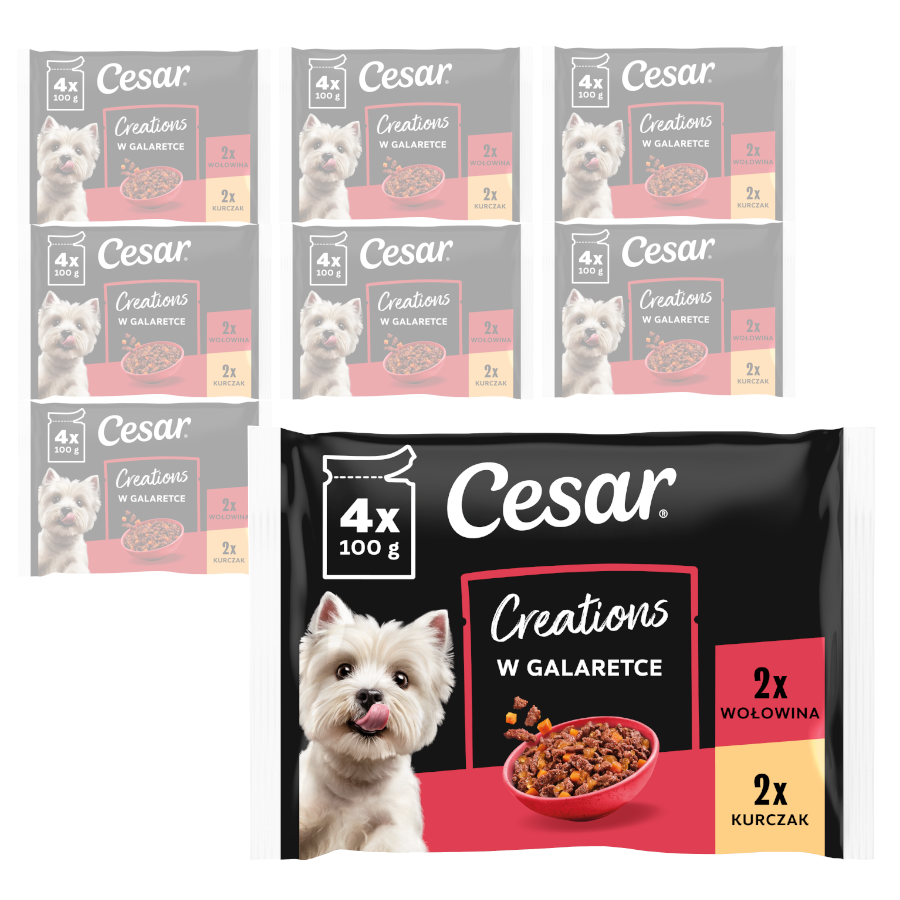 Cesar Creations kurczak, wołowina adult 100 g × 32