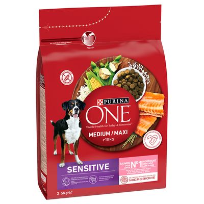 Purina ONE Medium/Maxi Sensitive łosoś adult średnie rasy, duże rasy 2.5 kg × 2