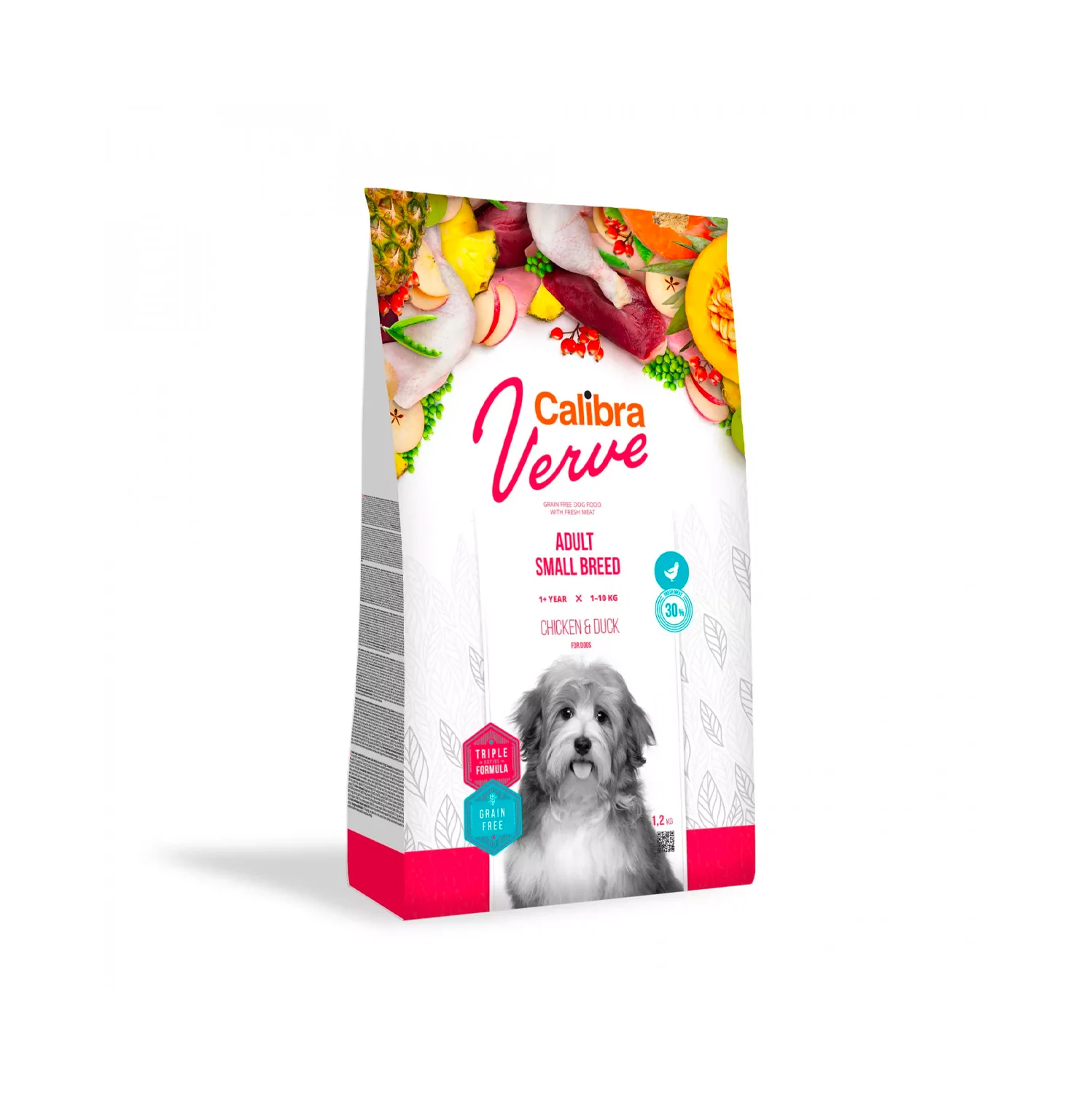 Calibra Dog Verve GF kurczak, kaczka adult małe rasy 1,2 kg