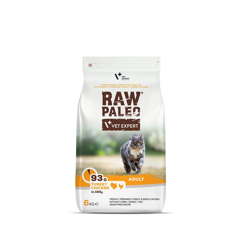 VetExpert Raw Paleo indyk, kurczak adult 6 kg