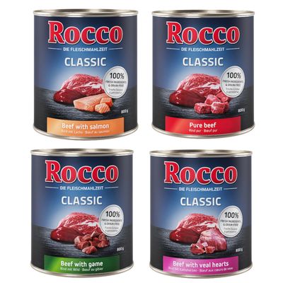 Rocco Classic cielęcina, dziczyzna, wołowina, łosoś adult 800 g × 24