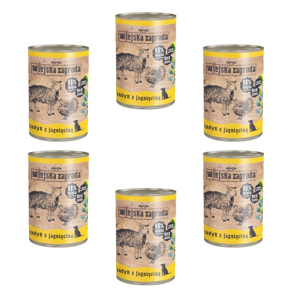 Wiejska Zagroda indyk, jagnięcina 800 g × 6