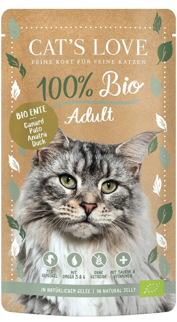 CAT'S LOVE Bio kaczka w galaretce adult 100 g