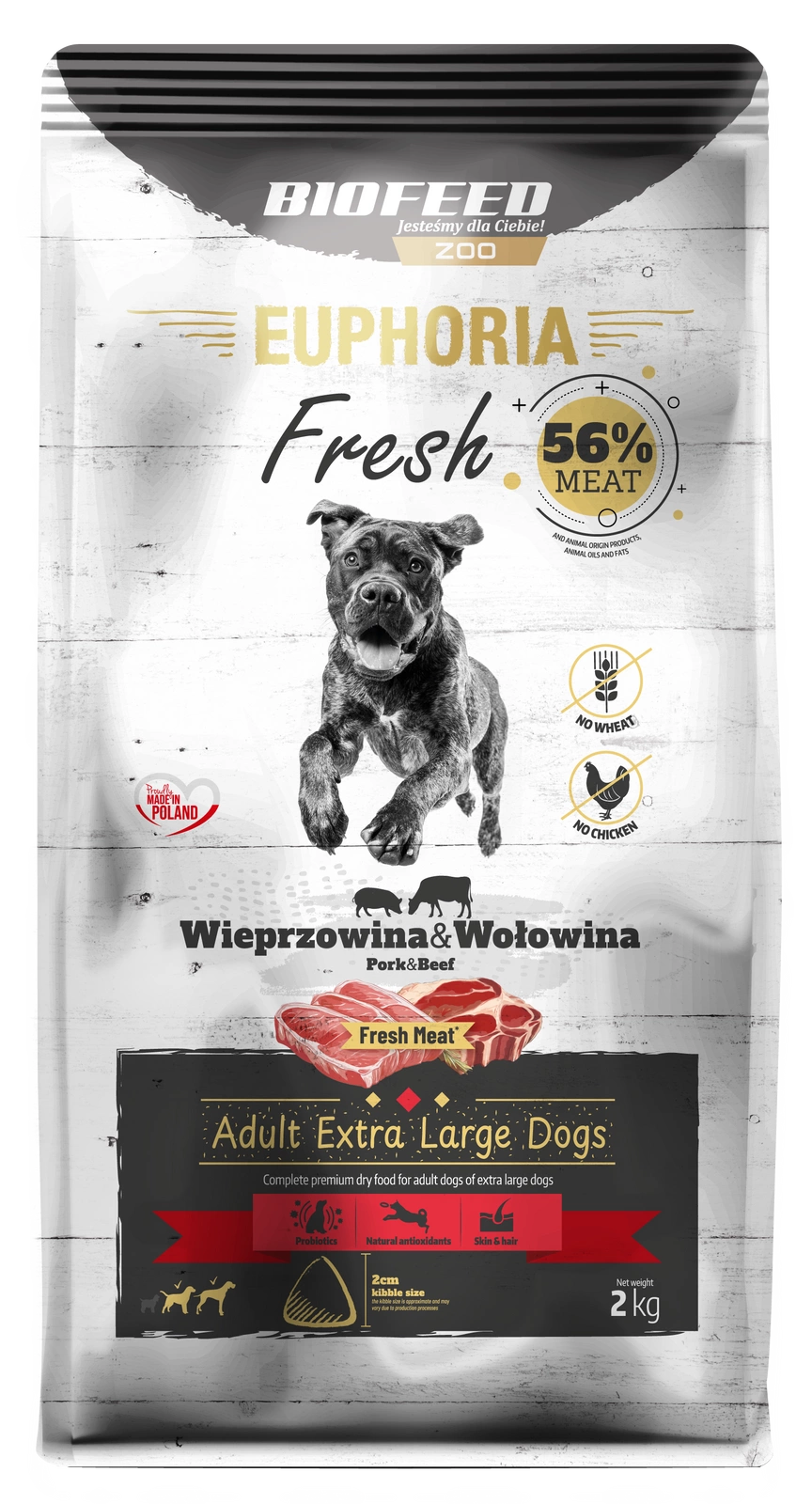 BioFeed Euphoria Fresh wieprzowina, wołowina adult duże rasy 2 kg