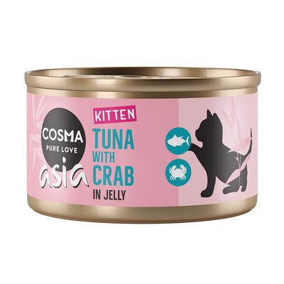Cosma Asia krab, tuńczyk w galaretce kitten 85 g × 12
