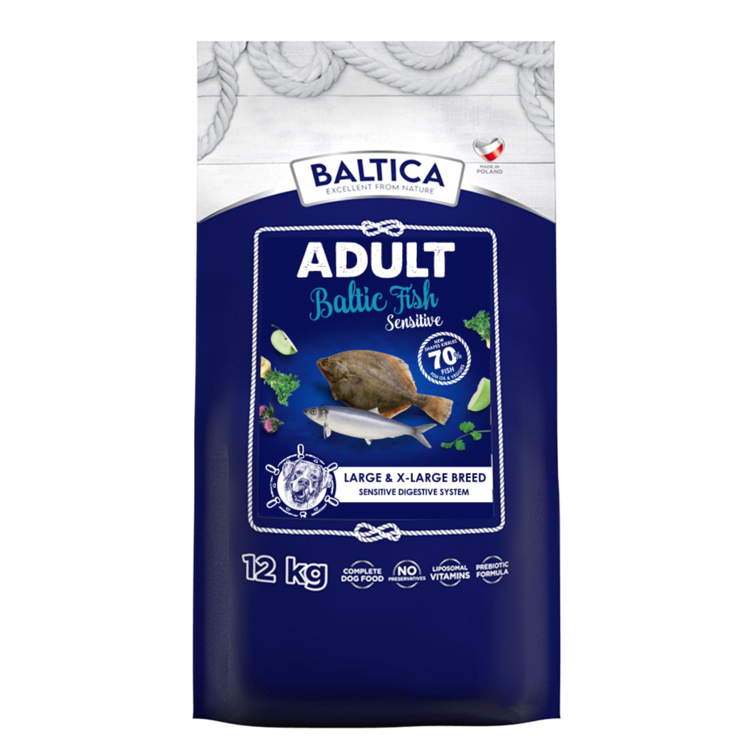 Baltica Baltic Fish Sensitive ryby bałtyckie adult duże rasy 12 kg