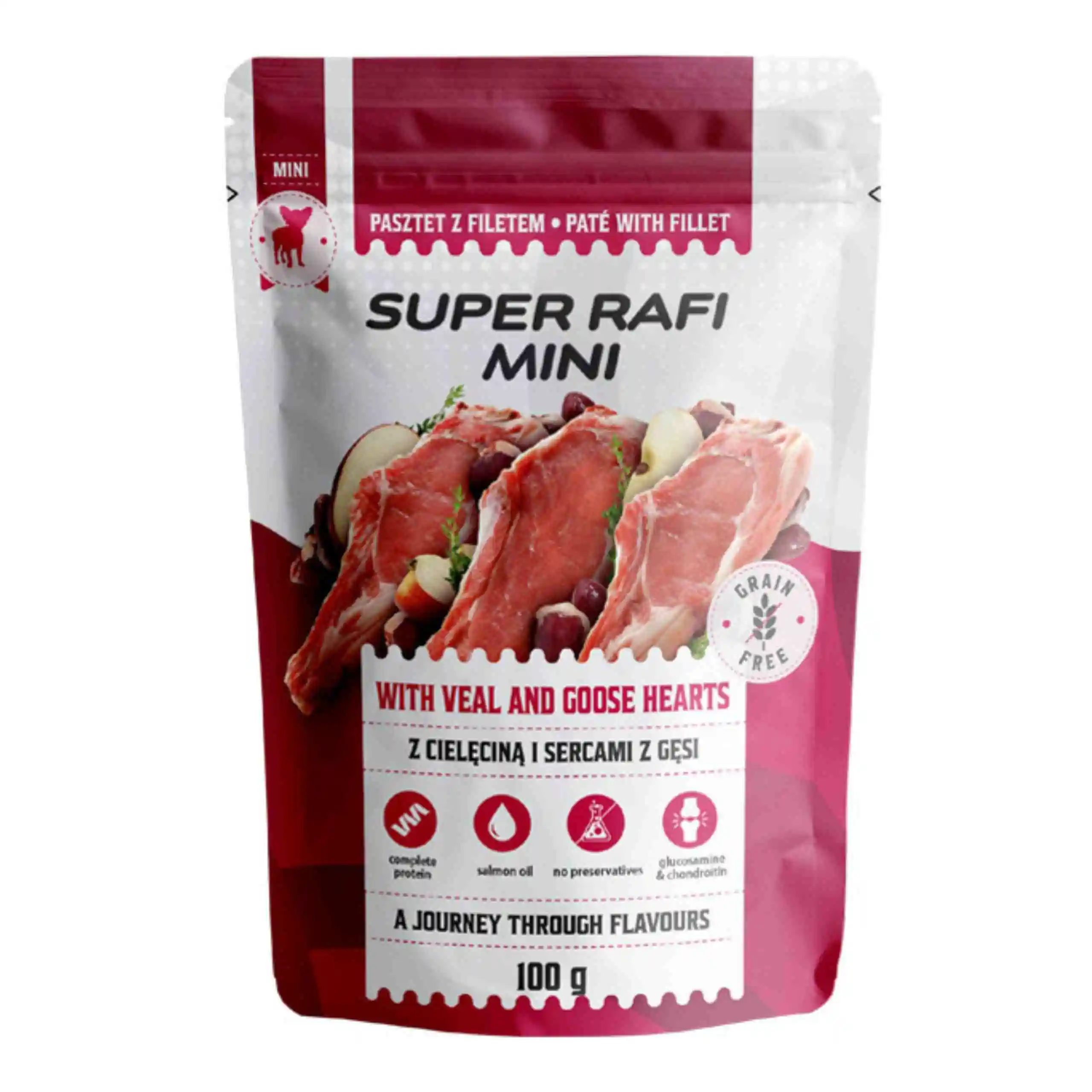 Rafi Super Rafi cielęcina, gęś adult małe rasy 100 g