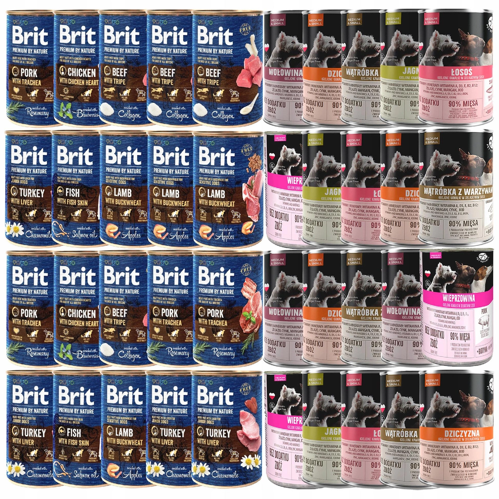 Brit By Nature mix smaków adult 400 g × 40