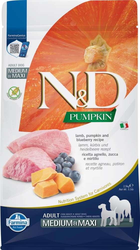 Farmina N&D Pumpkin jagnięcina adult średnie i duże rasy 2,5 kg