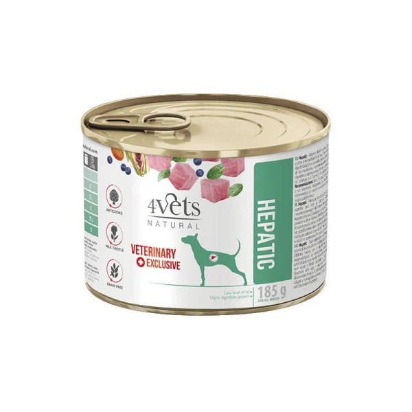 4Vets Natural Hepatic indyk, jaja 185 g