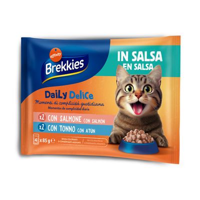 Brekkies Daily Delice mix smaków w sosie adult 85 g × 4