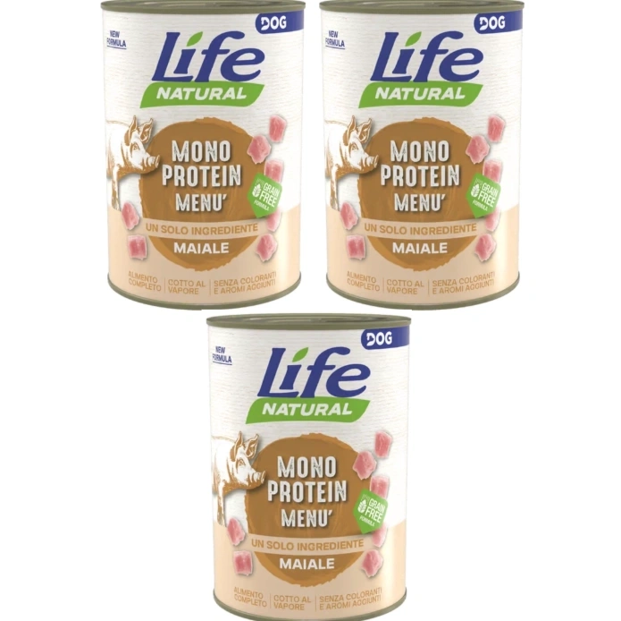 Life Dog Monoprotein wieprzowina adult 400 g × 3