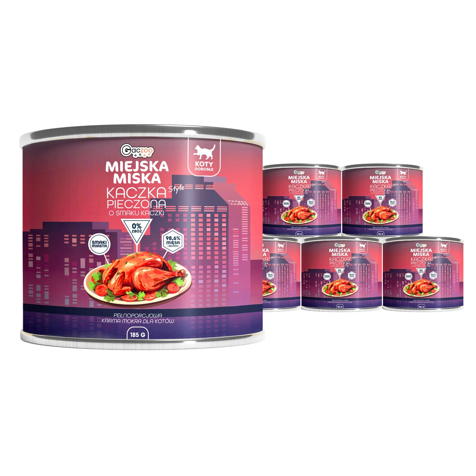 Gaczoo Miejska Miska kaczka adult 185 g × 6