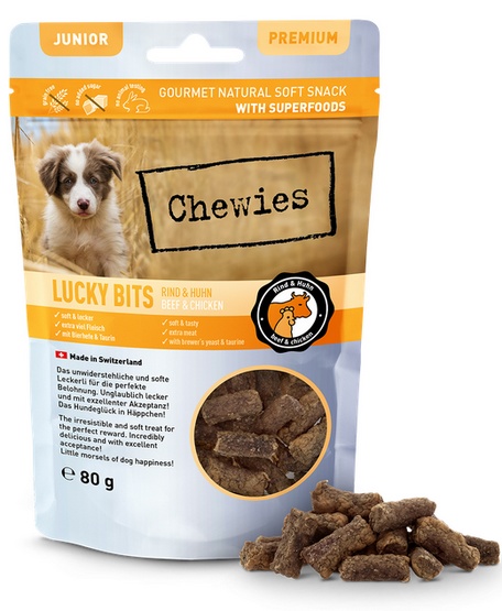Chewies Lucky Bits kurczak, wołowina junior 80 g