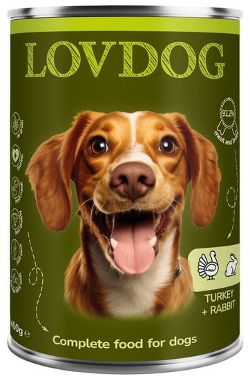 Lovdog indyk, królik 400 g