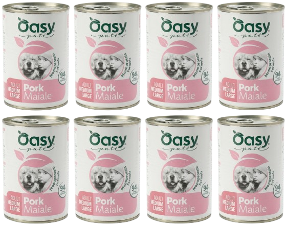 Oasy One Protein wieprzowina adult średnie i duże rasy 400 g × 12