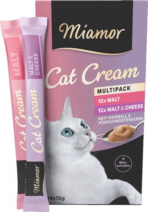 Miamor Cat Cream Hairball mix smaków pasta adult 15 g × 24