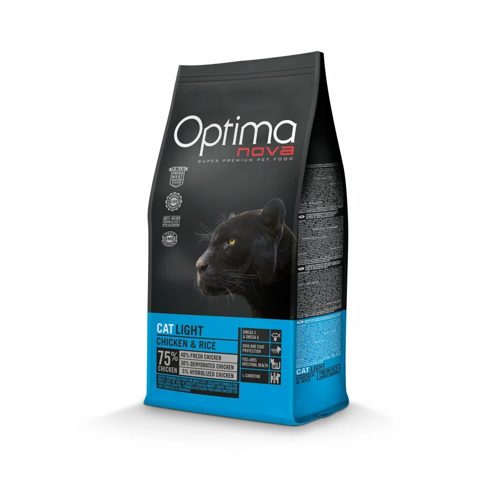 Optimanova Cat Light kurczak z ryżem adult 2 kg