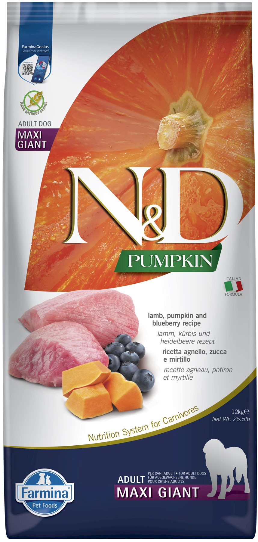 Farmina N&D Pumpkin jagnięcina adult duże rasy 12 kg