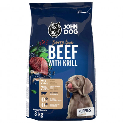 John Dog Berry kryl, wołowina puppy 3 kg