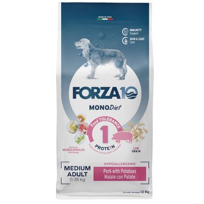 Forza10 Medium Diet Low Grain wieprzowina adult średnie rasy 12 kg