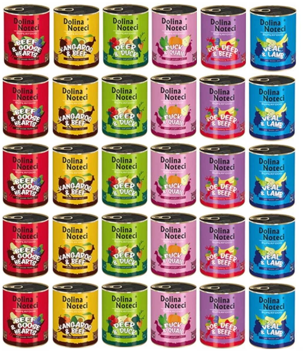 Dolina Noteci cielęcina, gęś, jagnięcina, jeleń, kaczka, kangur, przepiórka, sarna, wołowina adult 800 g × 30