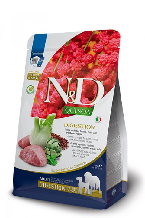 Farmina N&D Quinoa Digestion jagnięcina adult średnie rasy, duże rasy 7 kg