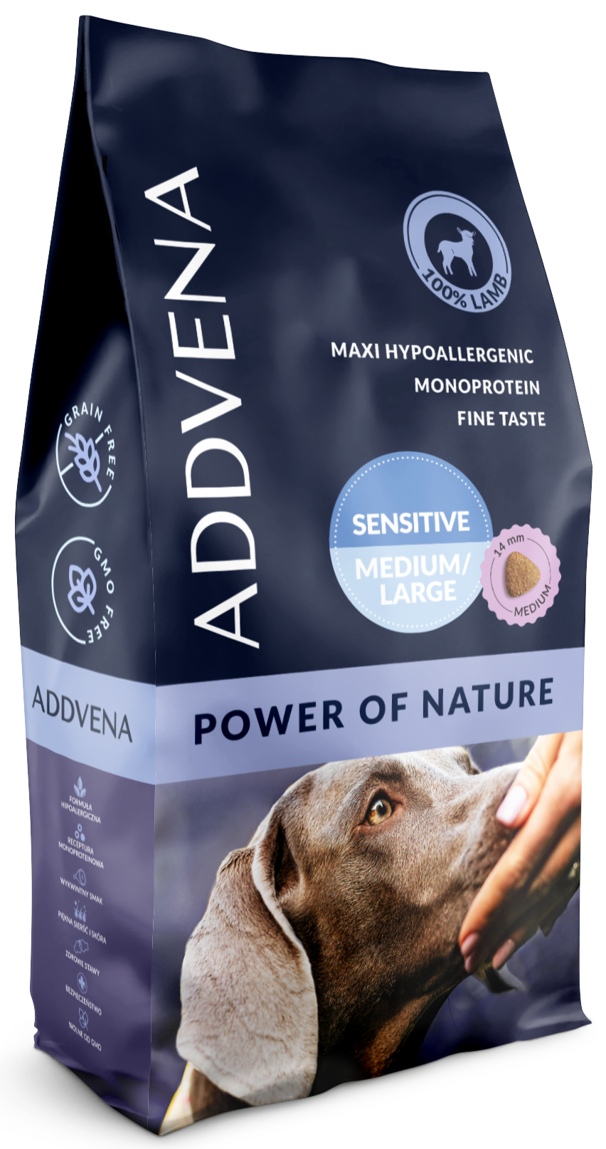 Addvena Power Of Nature Sensitive jagnięcina adult średnie rasy, duże rasy 10 kg
