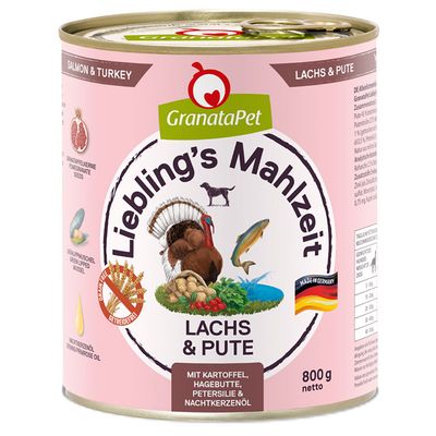 GranataPet Liebling's Mahlzeit indyk, łosoś z ziemniakiem 800 g × 6