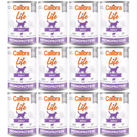 Calibra Dog Life jagnięcina adult 400 g × 12