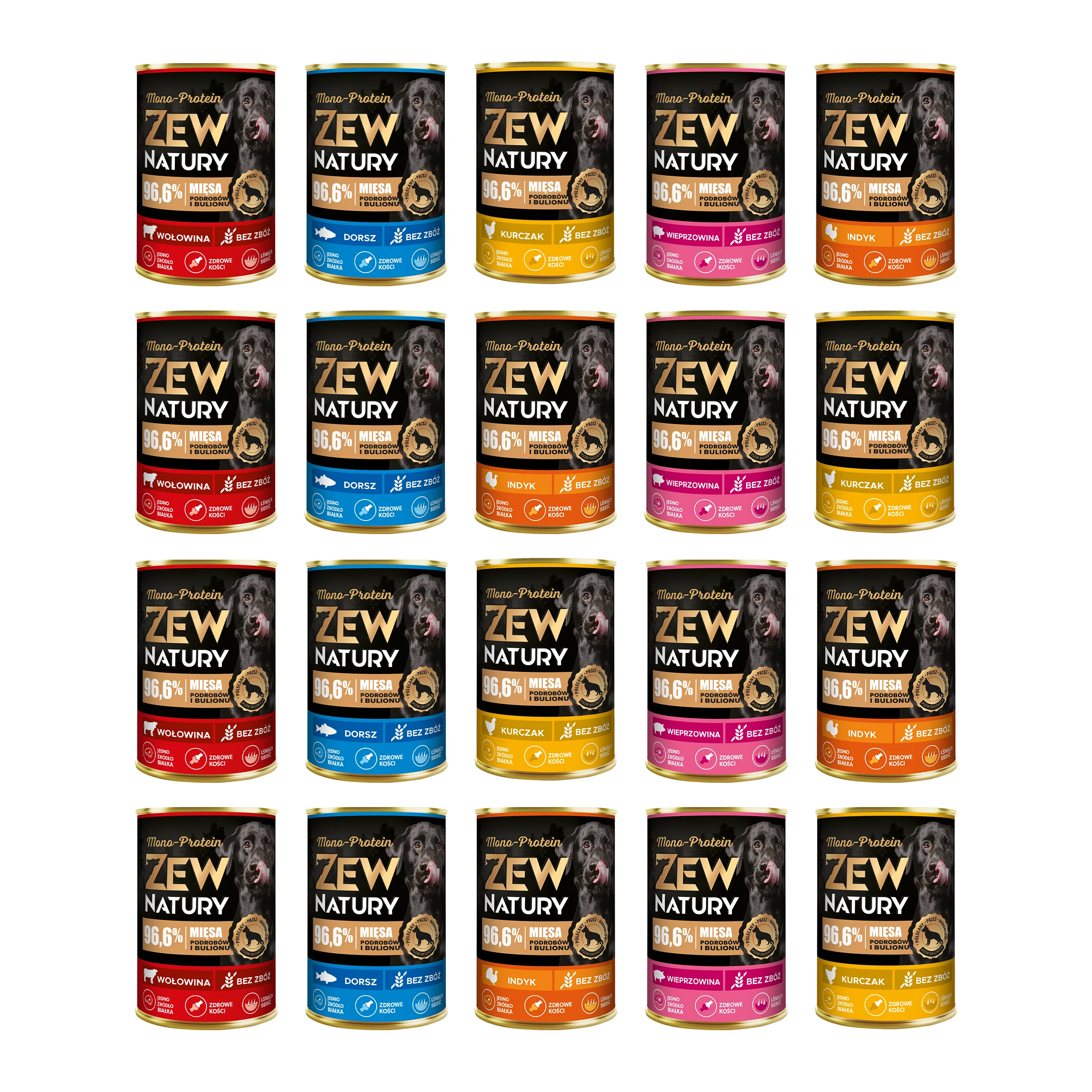 Zew Natury dorsz, indyk, kurczak, wieprzowina, wołowina 400 g × 20